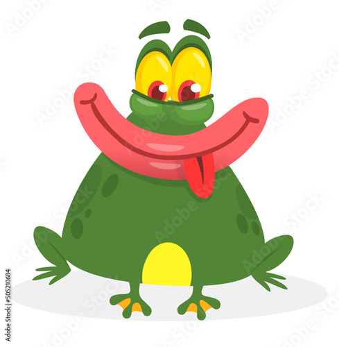 Funny Frog Cartoon. Vector illustration isolated