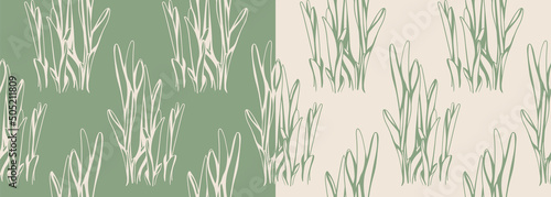 Fototapeta Naklejka Na Ścianę i Meble -  Foliage pattern of leaf plant for textile design. Floral art for wallpaper or fabric fashion.