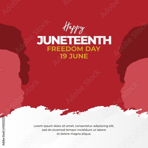 Juneteenth Day, celebration freedom, emancipation day in 19 june, African-American history and heritage.