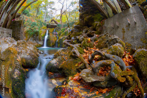 Ayazma National Park in Ida Mountains and streams flowing under the bridge photo