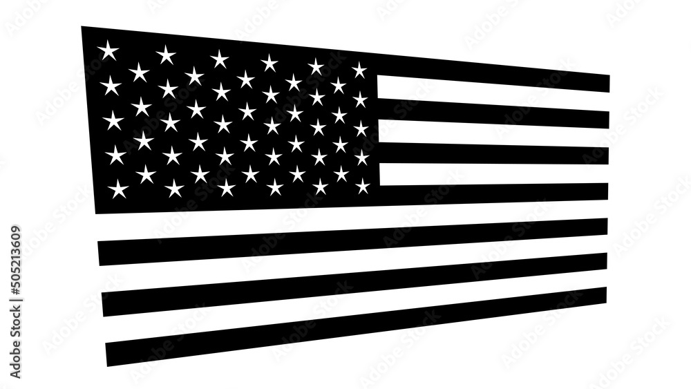 USA American flag, black and white asymmetric, vector illustration background USA American flag, black and white asymmetric, vector illustration background