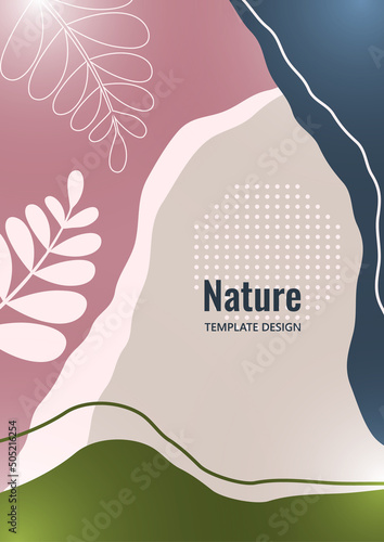 Abstract trendy universal artistic pattern. Creative leaves, wave. Suitable for natural product cover, invitation, banner, poster, brochure, card, flyer and more. Vector