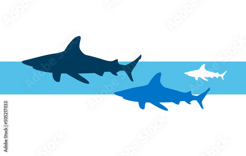 Print op canvas icona, squalo, pescecane