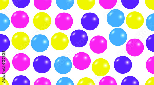 Colorful candy seamless pattern. Colorful candy sweet gumballs vector background.