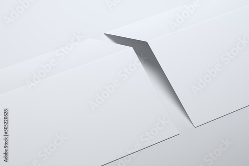 Bi Fold or Half Fold Brochure Flyer Mockup (8.5”x11”) on grey background 3D Illustration