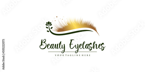 Eyelashes logo design with modern abstract concept Premium Vector