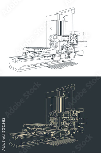 Milling CNC machine illustration