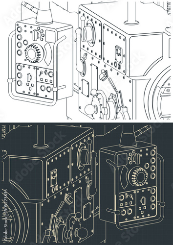 Milling machine control module close-up