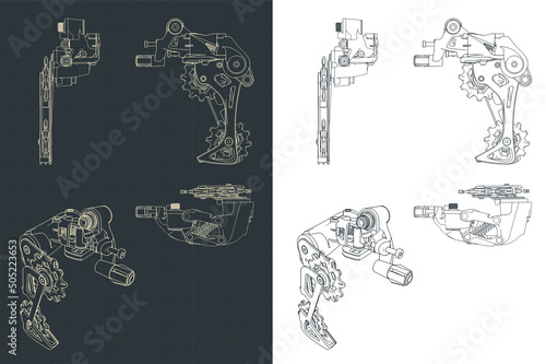 Bicycle rear derailleur blueprints