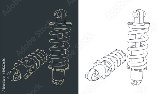 Bike rear swingarm shock drawings