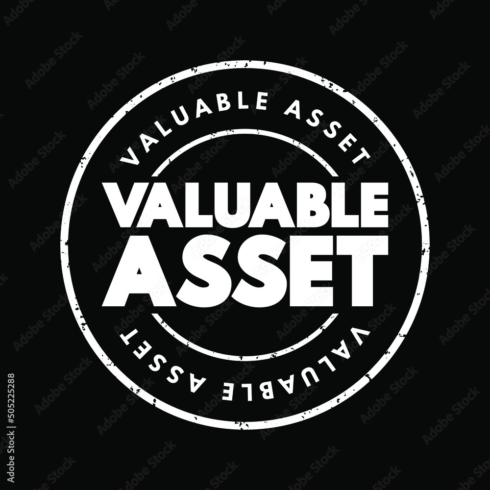 Valuable Asset text stamp, concept background