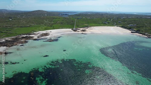 Mannin Bay Blueway, a white sandy beach, southwest of Clifden in county Galway, Ireland photo