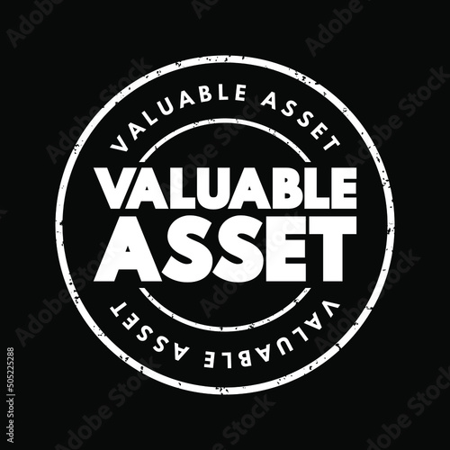 Valuable Asset text stamp, concept background