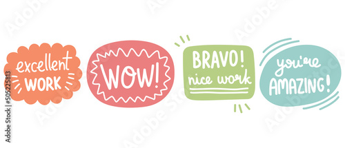 Job and great job stickers vector illustration photo