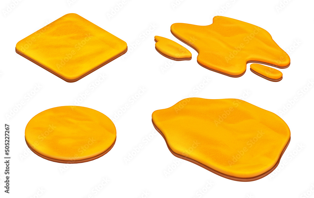 3d isometric illustration of part of a sandy landscape, beach, quicksand, desert. Empty background, set of different shapes. Round, square, freeform isolated on white. 3d isometric illustration of part of a sandy landscape, beach, quicksand, desert. Empty background, set of different shapes. Round, square, freeform isolated on white.