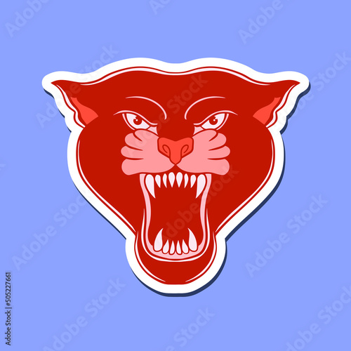 hand drawn head panther vintage doodle illustration for tattoo stickers poster etc