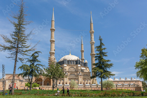 edirne/turkey. 10december 2019. ottoman mosque architecture, selimiye mosque. architect sinan photo