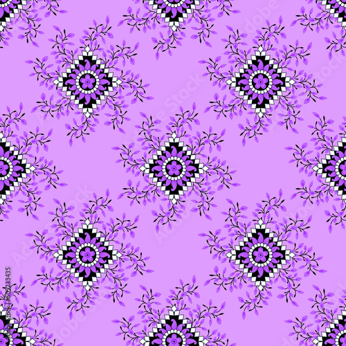 Seamless pattern with stylishly detailed watercolor paisleys.