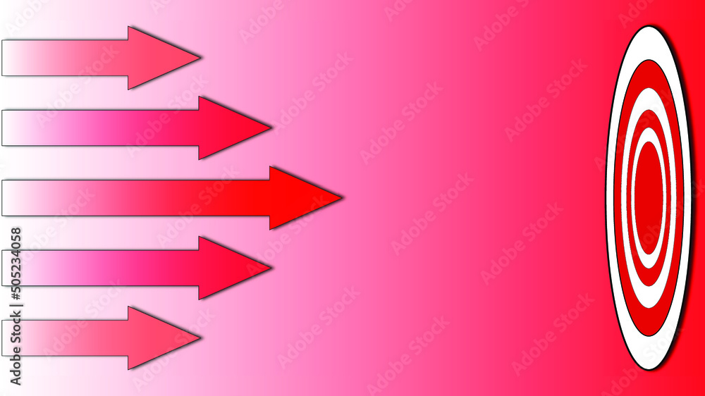 arrows aimed at hitting the target. goal to be achieved arrows aimed at hitting the target. goal to be achieved