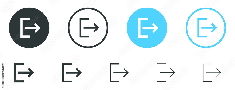 arrow Logout account icon - Enter symbol, log out icon button - arrow and door icon entry symbols in filled, thin line, outline and stroke style for apps and website arrow Logout account icon - Enter symbol, log out icon button - arrow and door icon entry symbols in filled, thin line, outline and stroke style for apps and website
