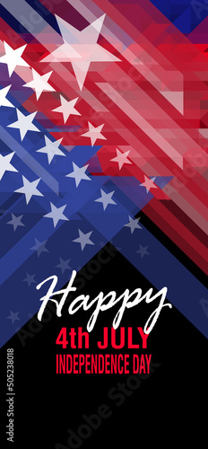 US national flag abstract geometric vector banner with triangular pattern