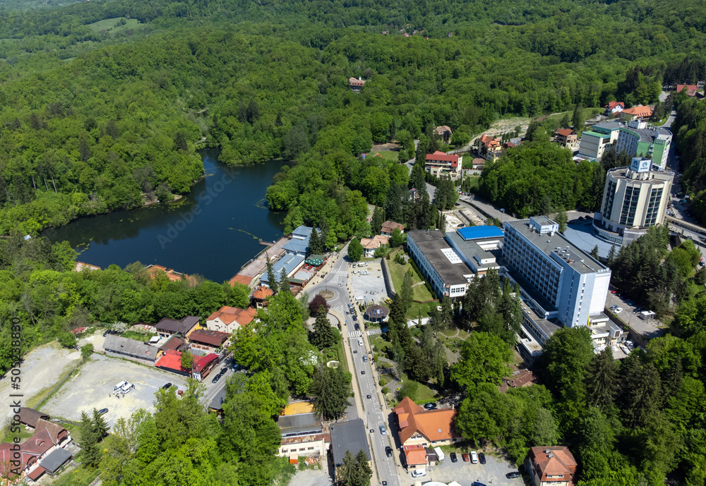 Aerial view of Sovata resort - Romania 
