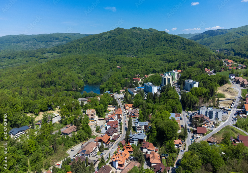 Aerial landscape with Sovata resort - Romania
