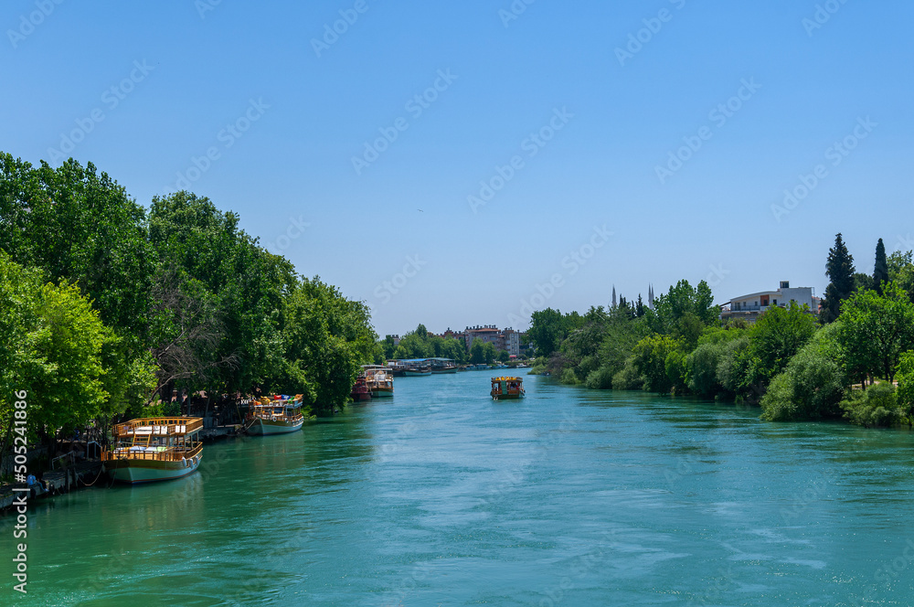 Excursion boats on the Manavgat river.