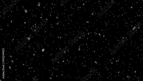 Obraz na płótnie Realistic snowfall background isolated on black background