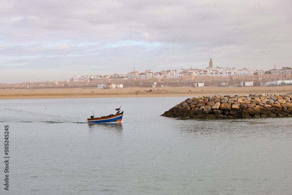 Obraz premium Fisher Boat in Rabat, Morocco