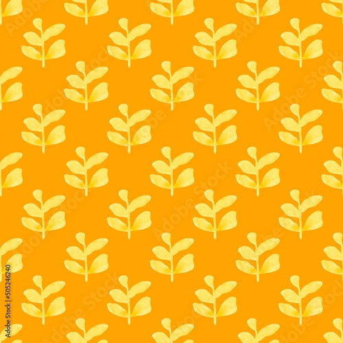 Summer floral seamless coloured leaves pattern for fabrics and packaging and linens and kids and wrapping paper © Tetiana