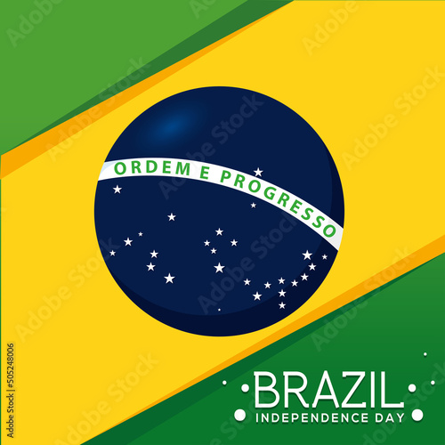 Poster diagon flag brazil independence vector illustration