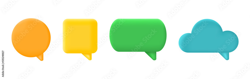 3d Speech bubble set. Color text box. Social media chat shape. Square balloon. Dialog frame. Message tag. Speak icon. Cloud icon. Speak quite sign. Business concept. Vector illustration 3d Speech bubble set. Color text box. Social media chat shape. Square balloon. Dialog frame. Message tag. Speak icon. Cloud icon. Speak quite sign. Business concept. Vector illustration