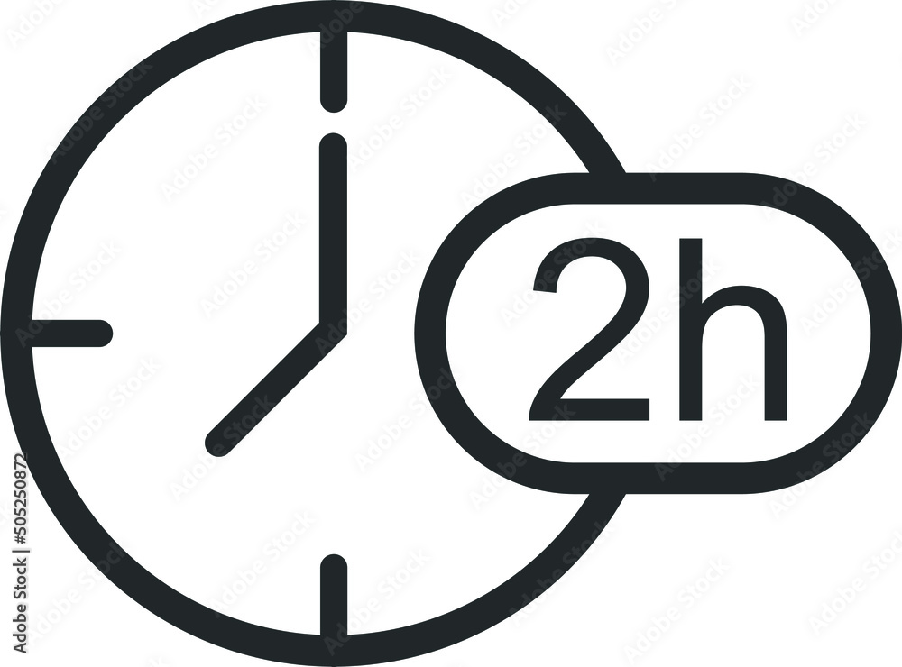 2 hour timer icon, clock icon vector 2 hour timer icon, clock icon vector