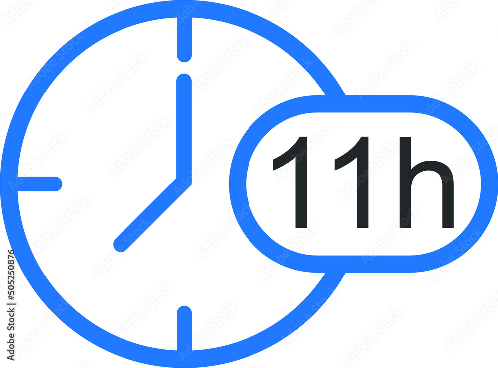 11 hour timer icon, watch icon vector 11 hour timer icon, watch icon vector