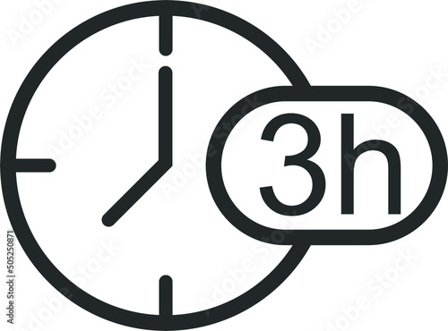 3 hour timer icon  hour symbol vector