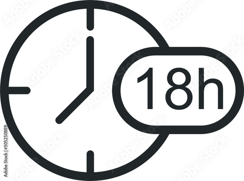 18 hour timer icon, timer icon vector