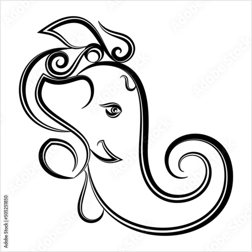 Ganesha The Lord Of Wisdom Calligraphic Style M_2205002