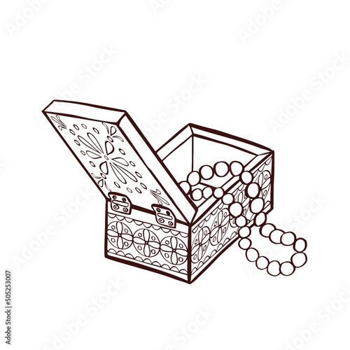 Vintage box, casket symbol illustration cartoon style