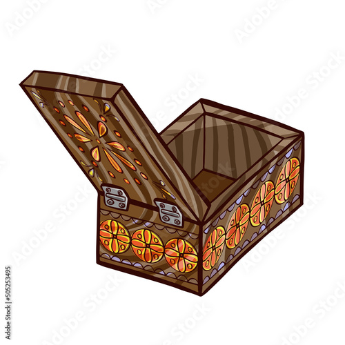 Vintage box, casket symbol illustration cartoon style