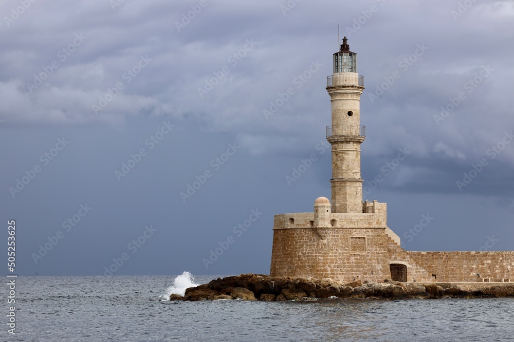 crete lighthouse at chania