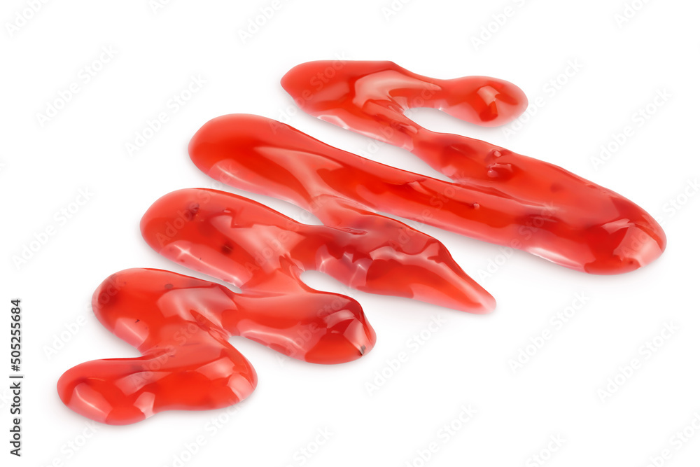 Red strawberry jam isolated on white background with clipping path and full depth of field Red strawberry jam isolated on white background with clipping path and full depth of field