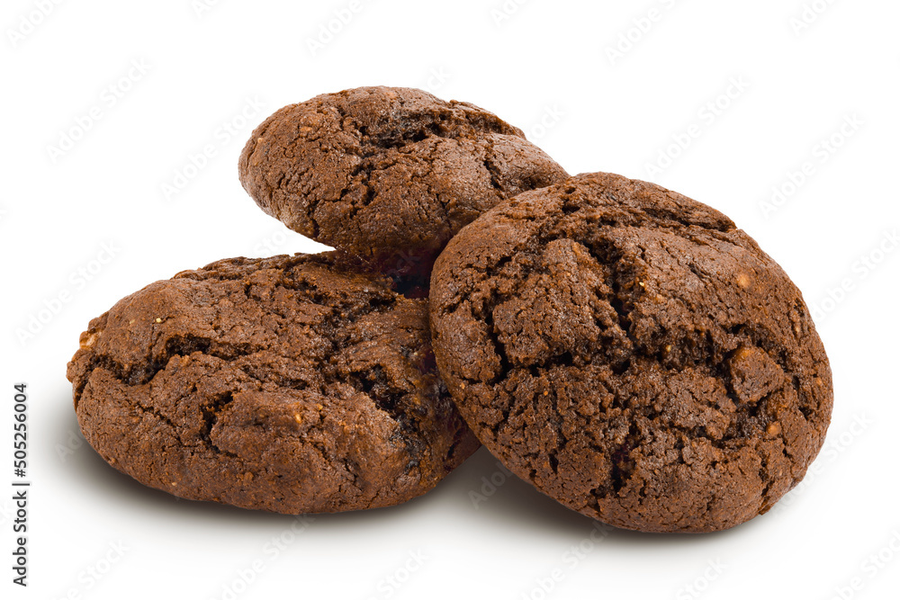 chocolate cookies isolated on white background with clipping path and full depth of field chocolate cookies isolated on white background with clipping path and full depth of field