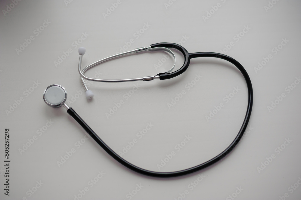 Stethoscope on a white background. Medical stethoscope on white background isolate Stethoscope on a white background. Medical stethoscope on white background isolate