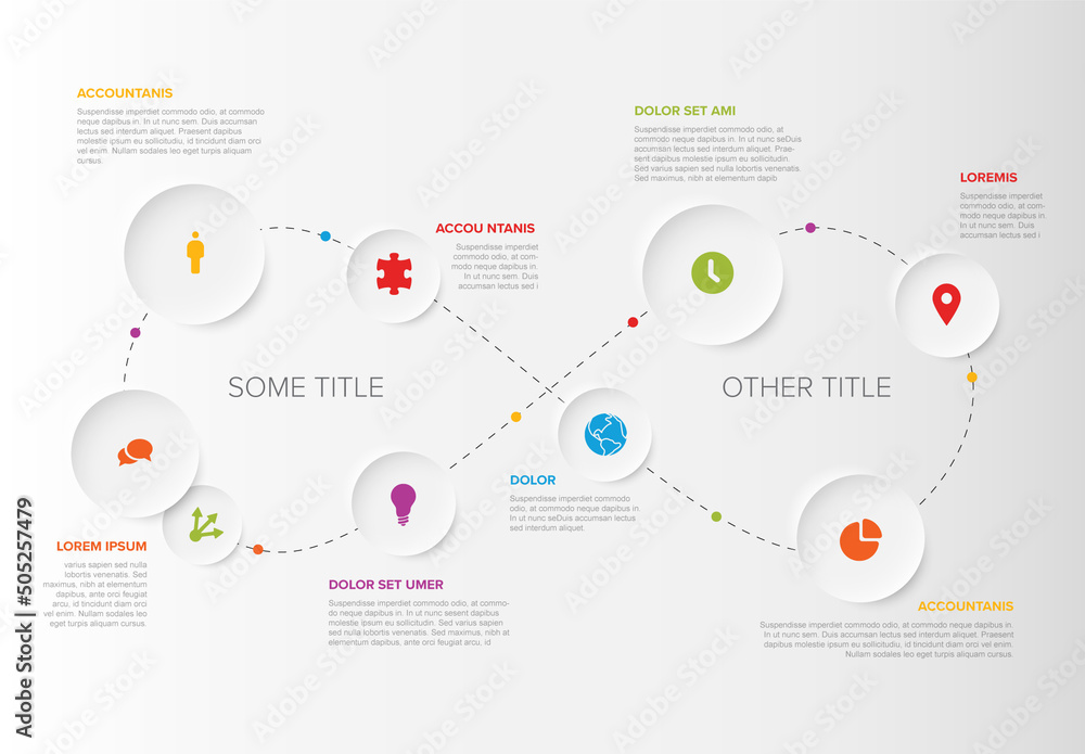 Simple Infographic with Circle Icon Elements Stock Template | Adobe Stock