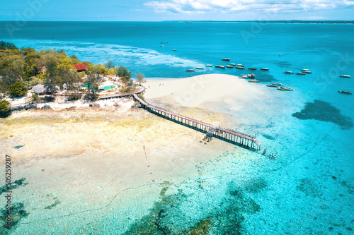 Aerial view of Prison Island, Zanzibar
