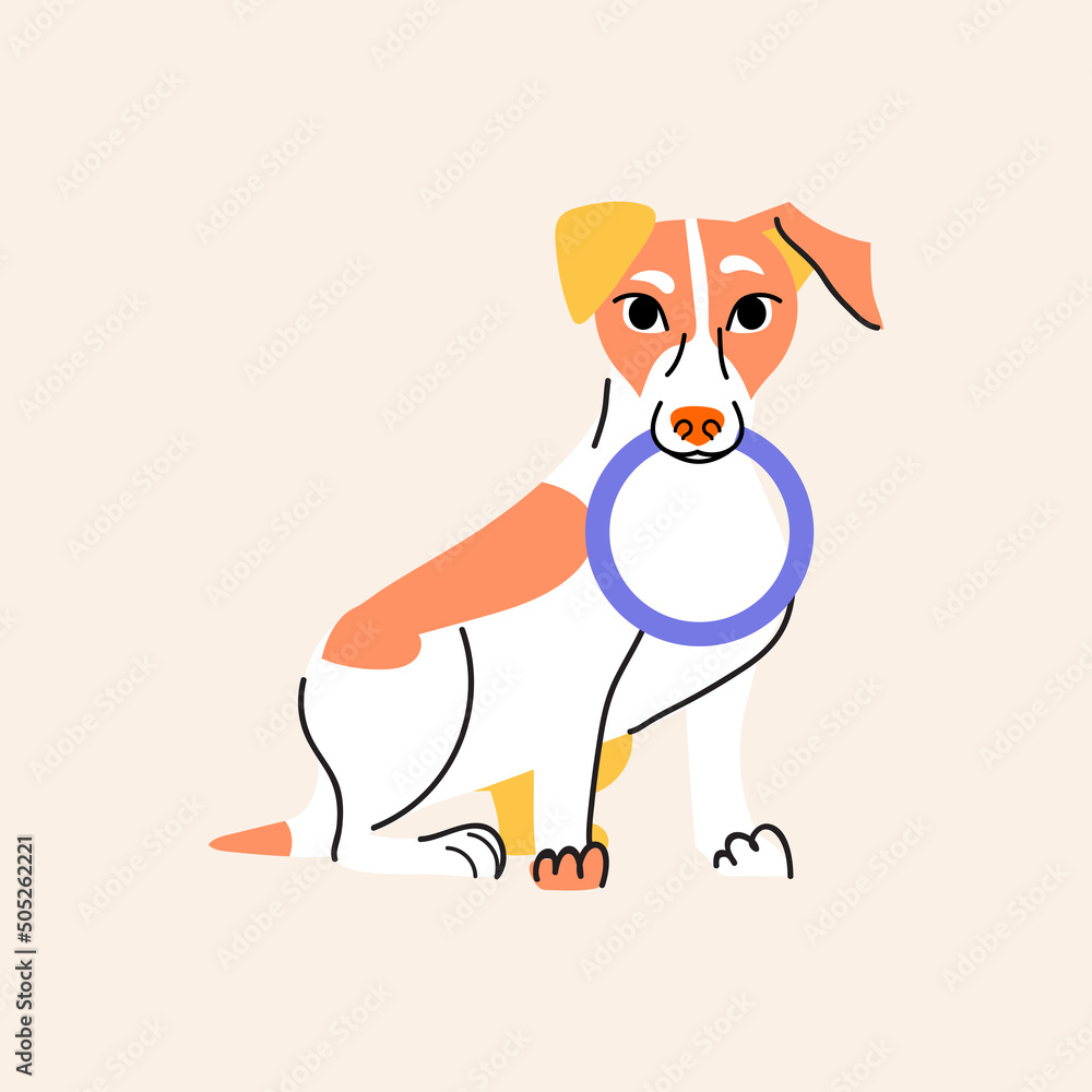 Fototapeta premium Jack Russell Terrier vector dog. Flat style illustration. Pet colorful character