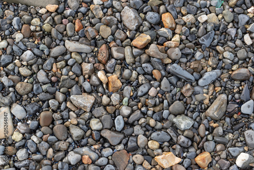 textura de rocas de orilla de lago, rocas de todo tipo de colores y formaciones 