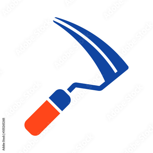 Garden sickle isolated vector glyph icon