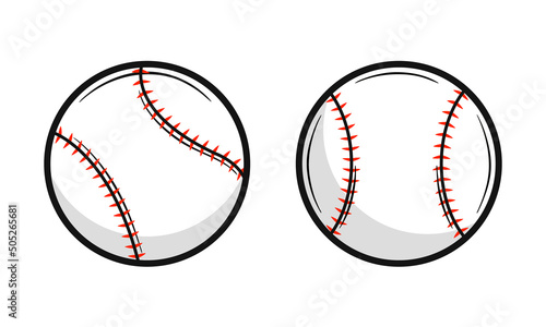 Baseball ball icons isolated on white background. Vintage baseball ball set. Design elements for logo, poster, emblem. Sport ball icons. Vector illustration